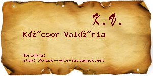 Kácsor Valéria névjegykártya