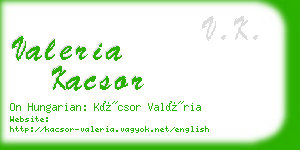 valeria kacsor business card